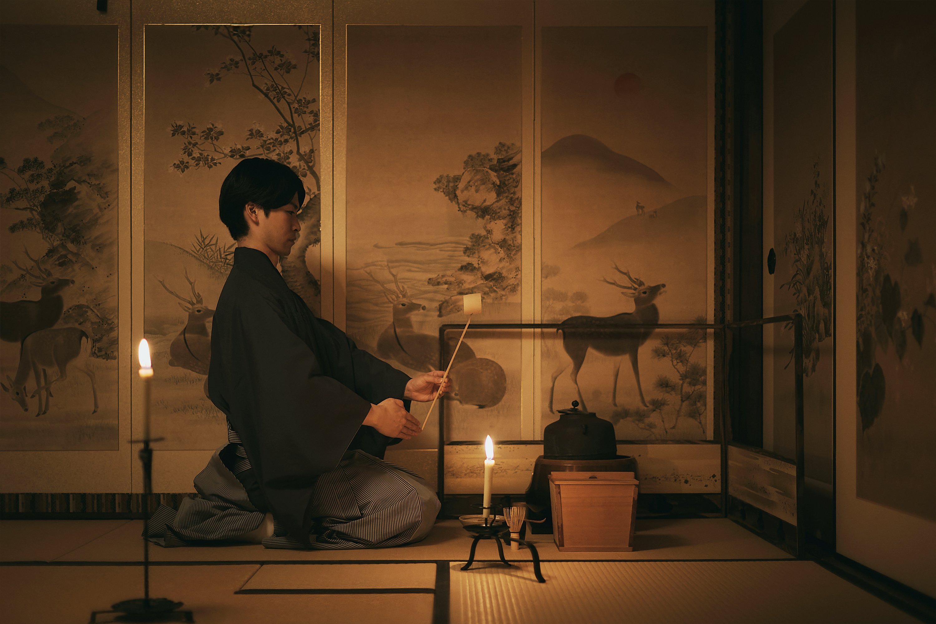 涼づくし5.蝋燭の灯りで夜を堪能、「奈良の涼を味わう燈火の茶会」.jpg